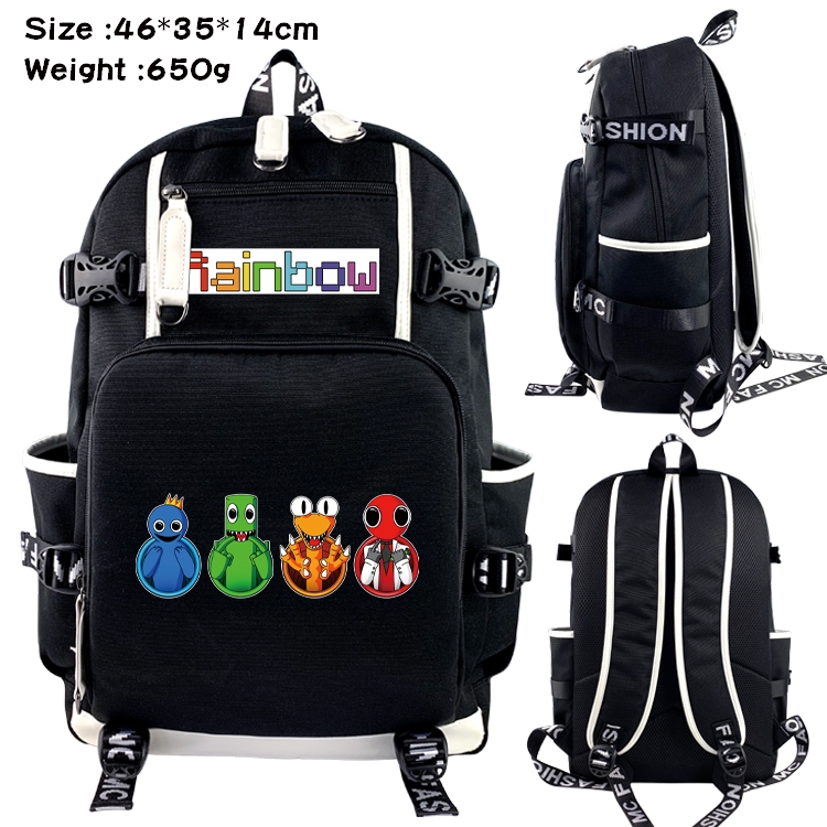 Rainbow friends Data around the game USB backpack cartoon printed student backpack 46X35X14CM 650G