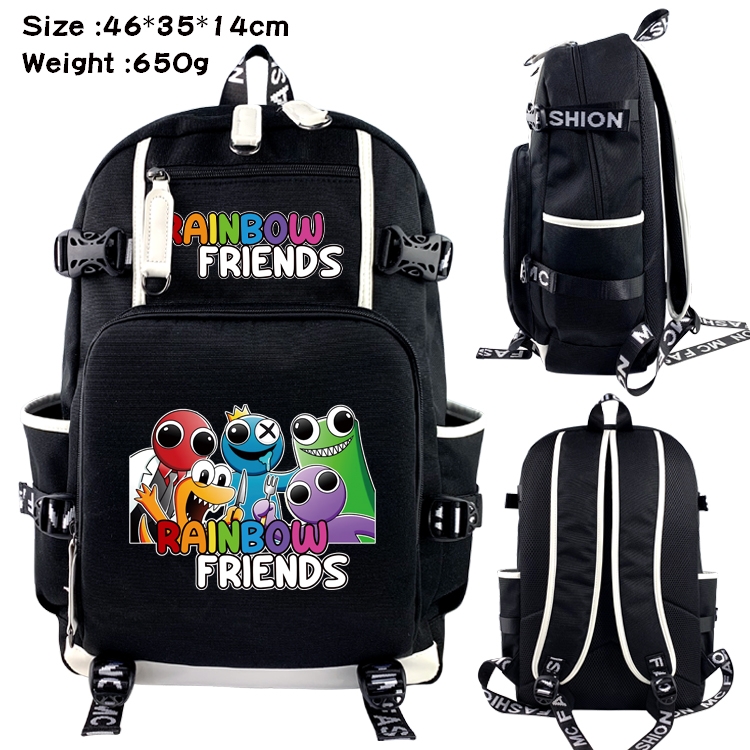 Rainbow friends Data around the game USB backpack cartoon printed student backpack 46X35X14CM 650G