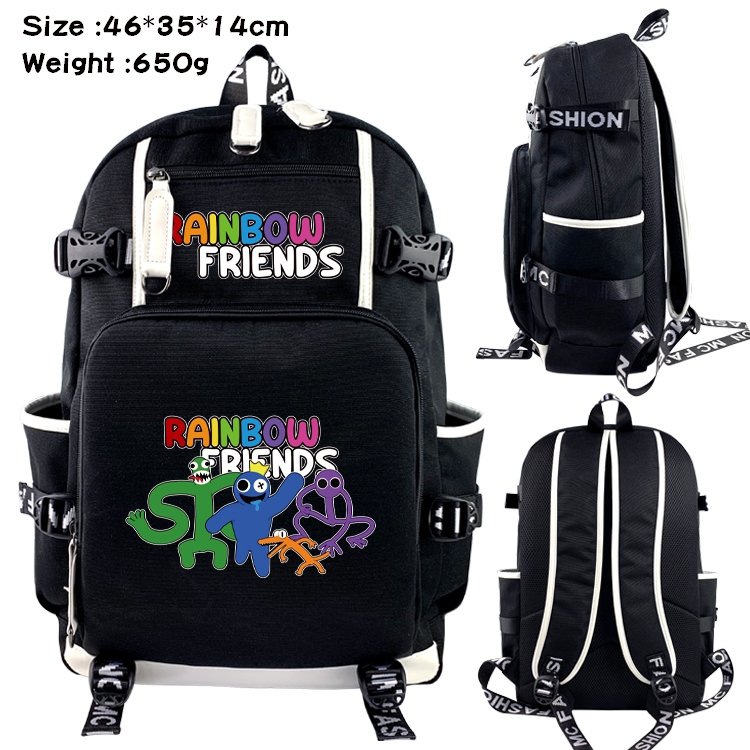 Rainbow friends Data around the game USB backpack cartoon printed student backpack 46X35X14CM 650G