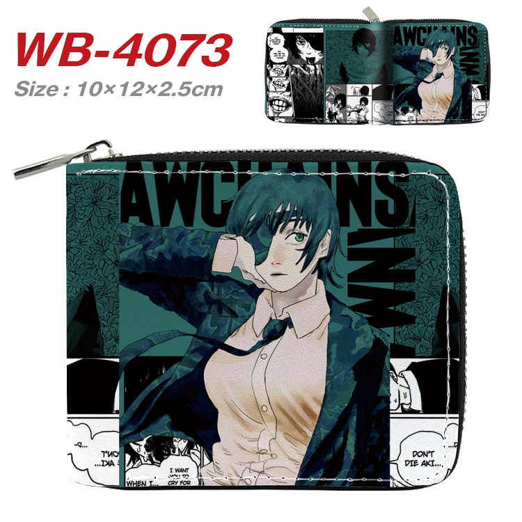 Chainsaw man Anime Full Color Short All Inclusive Zipper Wallet 10x12x2.5cm WB-4073A