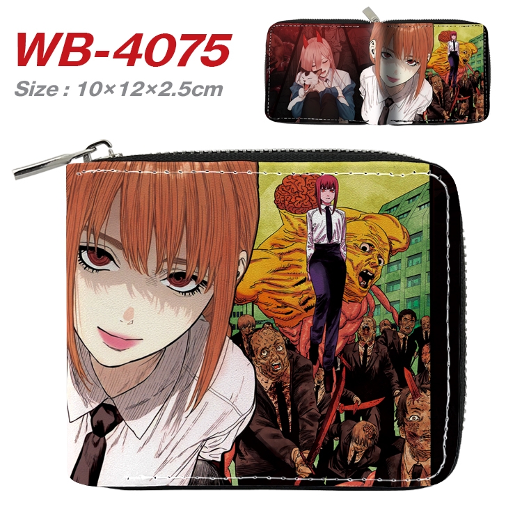 Chainsaw man Anime Full Color Short All Inclusive Zipper Wallet 10x12x2.5cm  WB-4075A