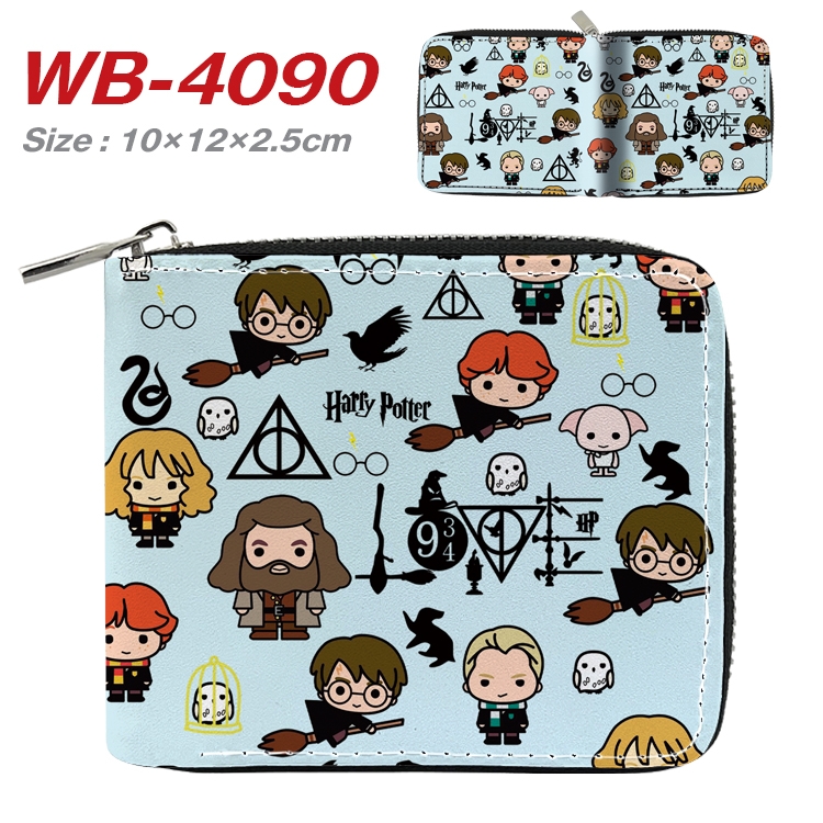 Harry Potter Anime Full Color Short All Inclusive Zipper Wallet 10x12x2.5cm WB-4090A