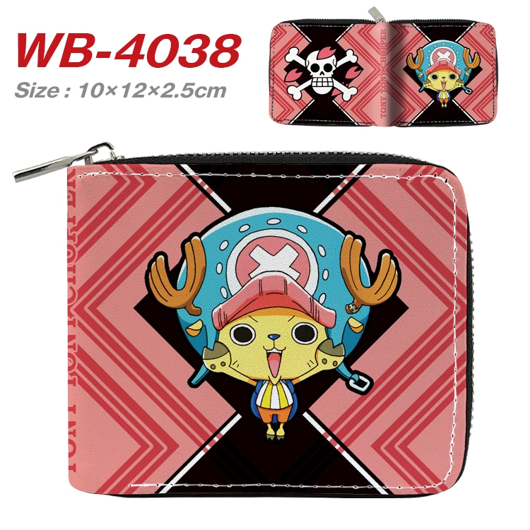 One Piece Anime Full Color Short All Inclusive Zipper Wallet 10x12x2.5cm WB-4038A