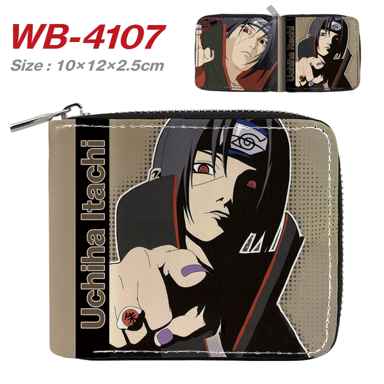 Naruto Anime Full Color Short All Inclusive Zipper Wallet 10x12x2.5cm  WB-4107A