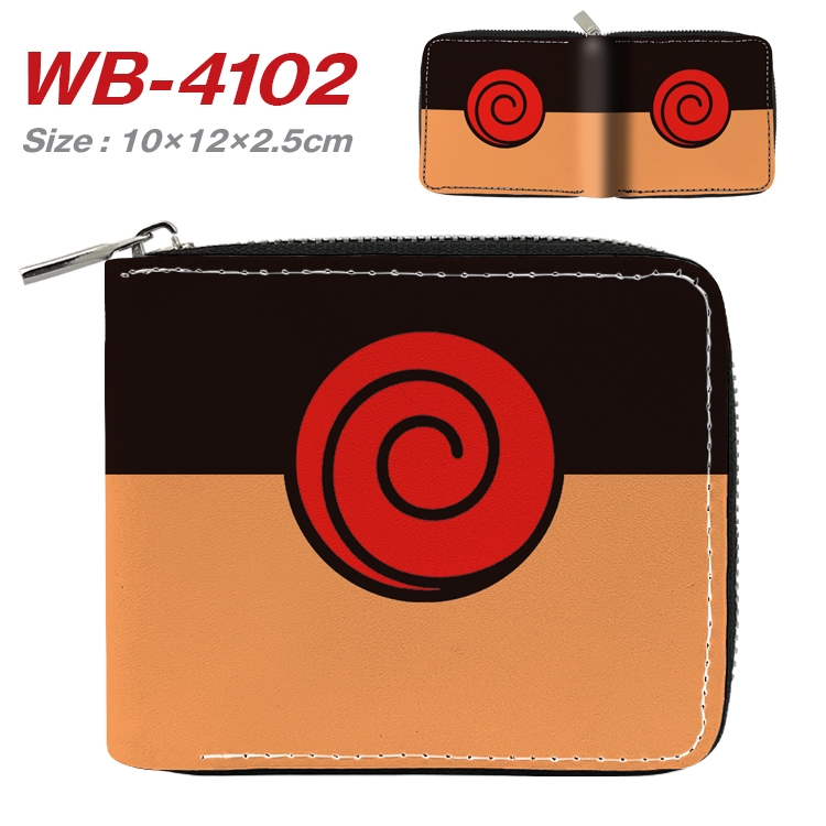 Naruto Anime Full Color Short All Inclusive Zipper Wallet 10x12x2.5cm WB-4102A