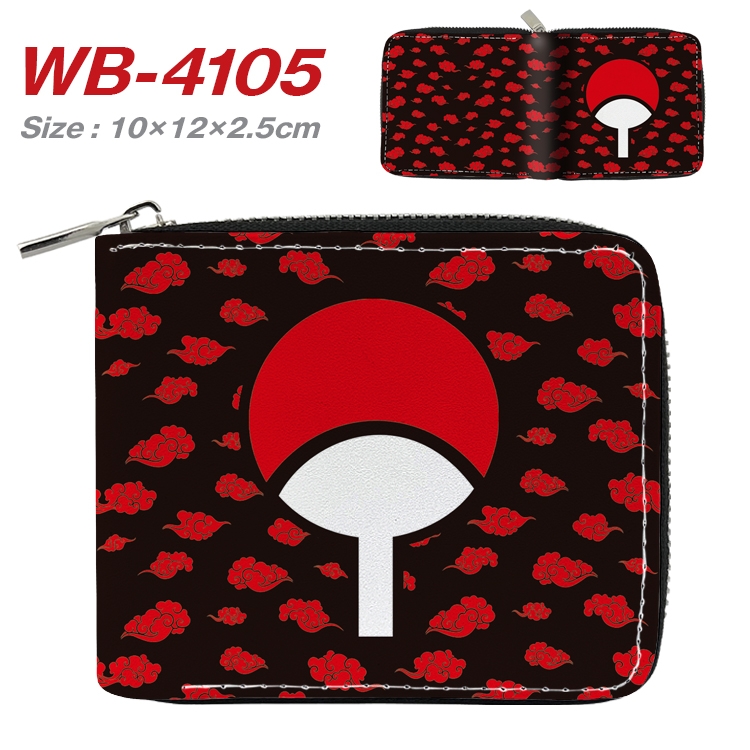 Naruto Anime Full Color Short All Inclusive Zipper Wallet 10x12x2.5cm WB-4105A