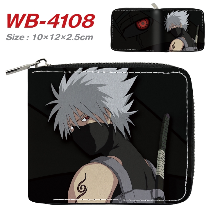 Naruto Anime Full Color Short All Inclusive Zipper Wallet 10x12x2.5cm WB-4108A