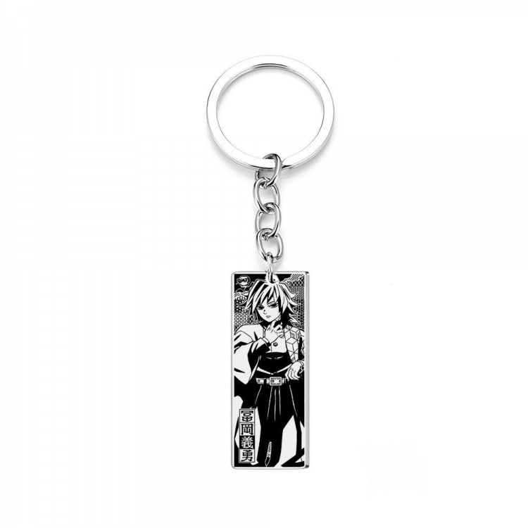 Demon Slayer Kimets Stainless steel laser pendant key chain price for 5 pcs OPP bag packaging