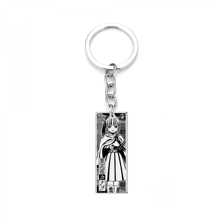 Demon Slayer Kimets Stainless steel laser pendant key chain price for 5 pcs OPP bag packaging