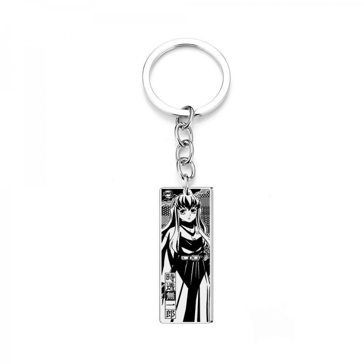 Demon Slayer Kimets Stainless steel laser pendant key chain price for 5 pcs OPP bag packaging