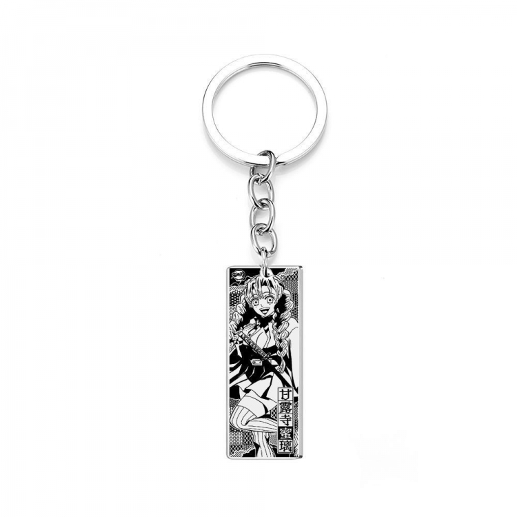 Demon Slayer Kimets Stainless steel laser pendant key chain price for 5 pcs OPP bag packaging