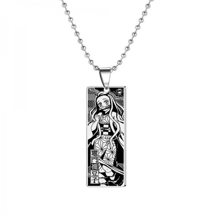 Demon Slayer Kimets Stainless steel laser pendant necklace price for 5 pcs OPP bag packaging 