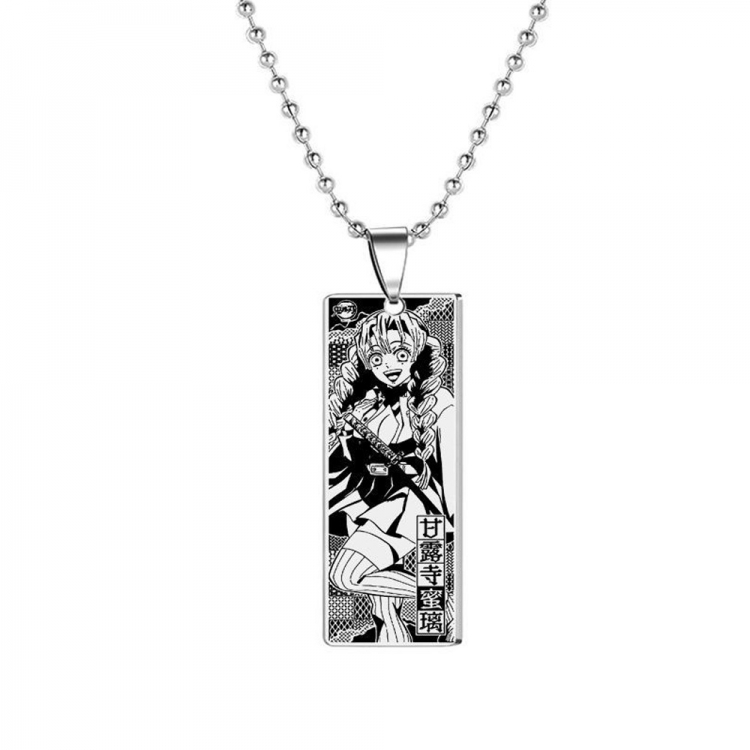 Demon Slayer Kimets Stainless steel laser pendant necklace price for 5 pcs OPP bag packaging 
