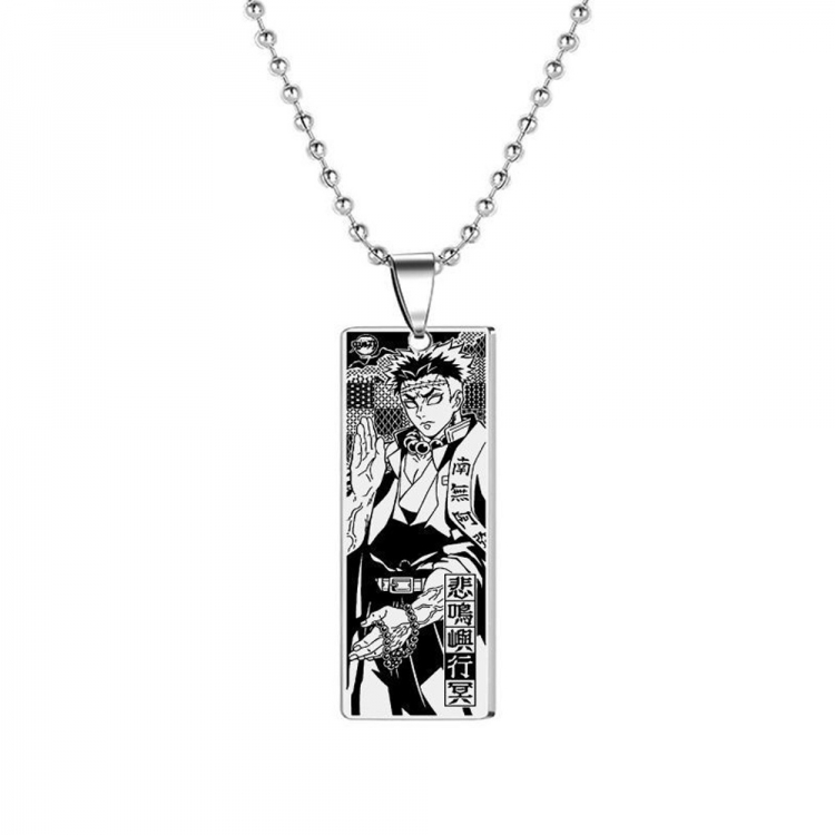 Demon Slayer Kimets Stainless steel laser pendant necklace price for 5 pcs OPP bag packaging 