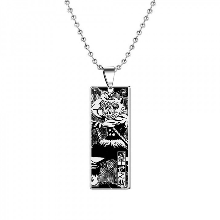 Demon Slayer Kimets Stainless steel laser pendant necklace price for 5 pcs OPP bag packaging 