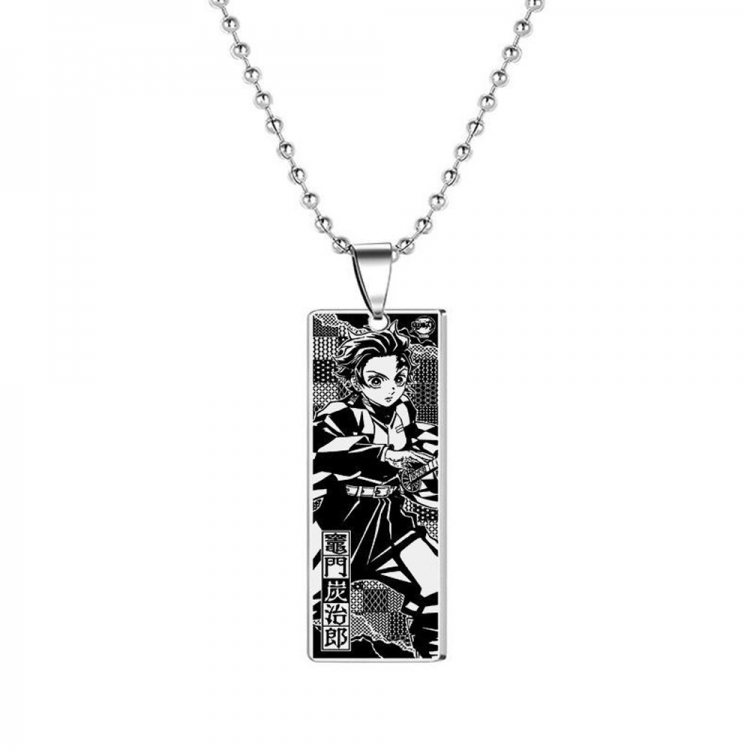 Demon Slayer Kimets Stainless steel laser pendant necklace price for 5 pcs OPP bag packaging 