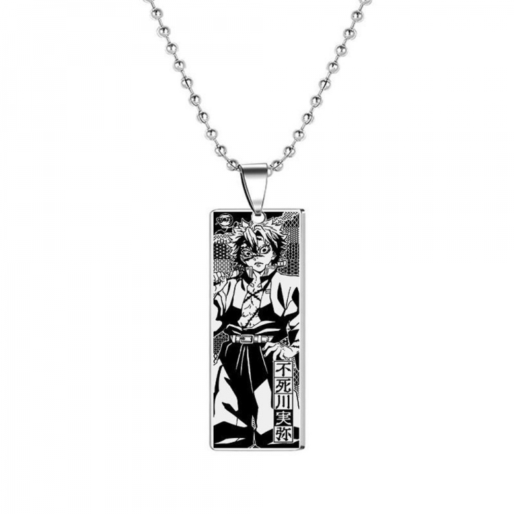 Demon Slayer Kimets Stainless steel laser pendant necklace price for 5 pcs OPP bag packaging 