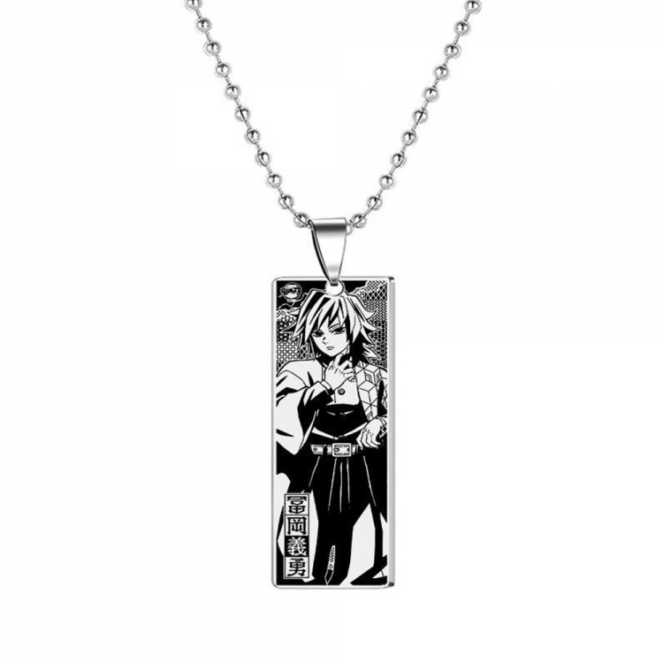 Demon Slayer Kimets Stainless steel laser pendant necklace price for 5 pcs OPP bag packaging 