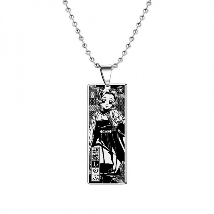 Demon Slayer Kimets Stainless steel laser pendant necklace price for 5 pcs OPP bag packaging 