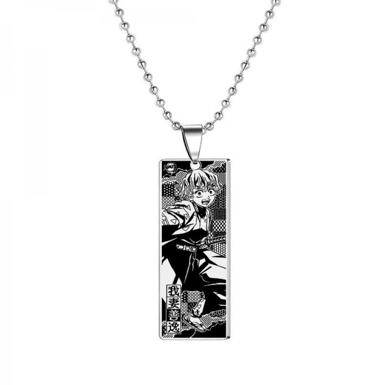 Demon Slayer Kimets Stainless steel laser pendant necklace price for 5 pcs OPP bag packaging 