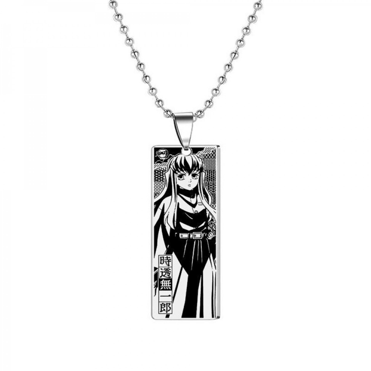 Demon Slayer Kimets Stainless steel laser pendant necklace price for 5 pcs OPP bag packaging