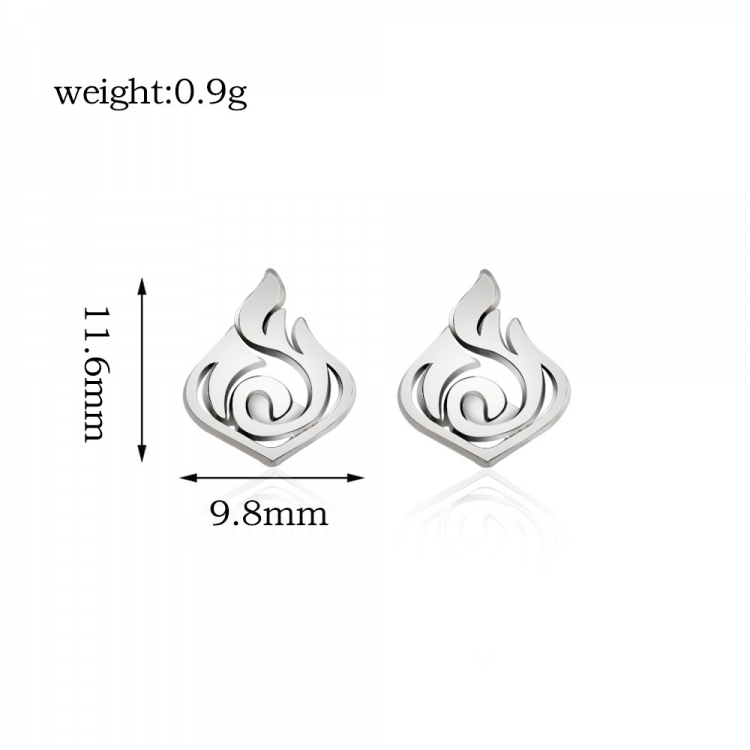 Genshin Impact Seven element earrings Metal earrings anime COS earrings  price for 5 pairs OPP packaging E00158-02