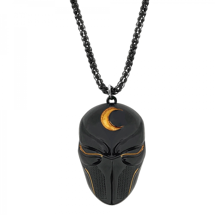 Moon Knight Black gold moon mask necklace price for 5 pcs OPP packaging  N00924-02