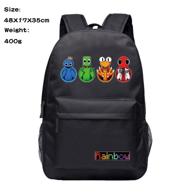 Rainbow friends Anime silk screen polyester canvas backpack 48X35X17CM 400G