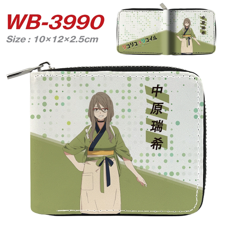 Lycoris Recoil Anime Full Color Short All Inclusive Zipper Wallet 10x12x2.5cm  WB-3990A