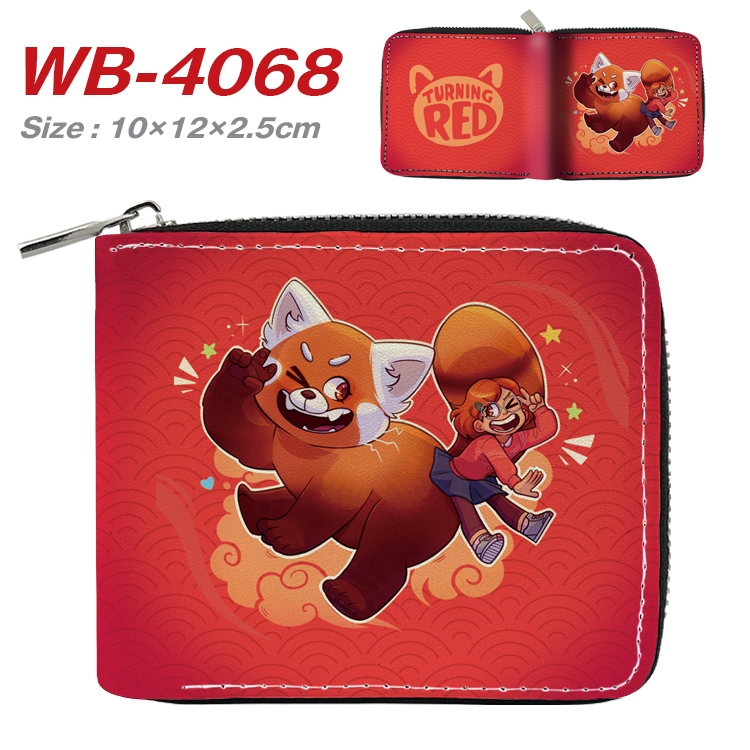 Turning Red Anime Full Color Short All Inclusive Zipper Wallet 10x12x2.5cm  WB-4068A