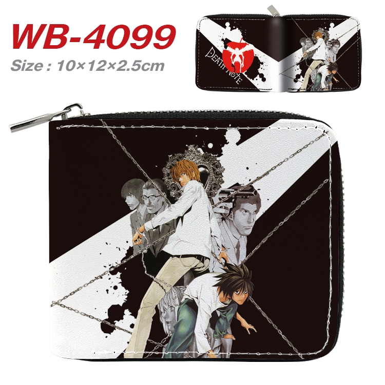 Death note Anime Full Color Short All Inclusive Zipper Wallet 10x12x2.5cm WB-4099A