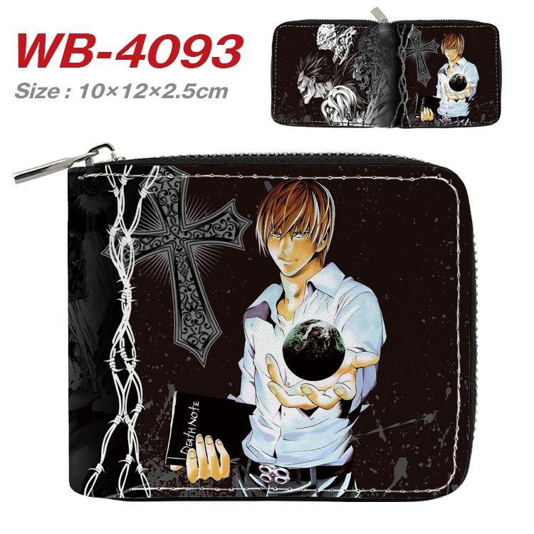 Death note Anime Full Color Short All Inclusive Zipper Wallet 10x12x2.5cm WB-4093A