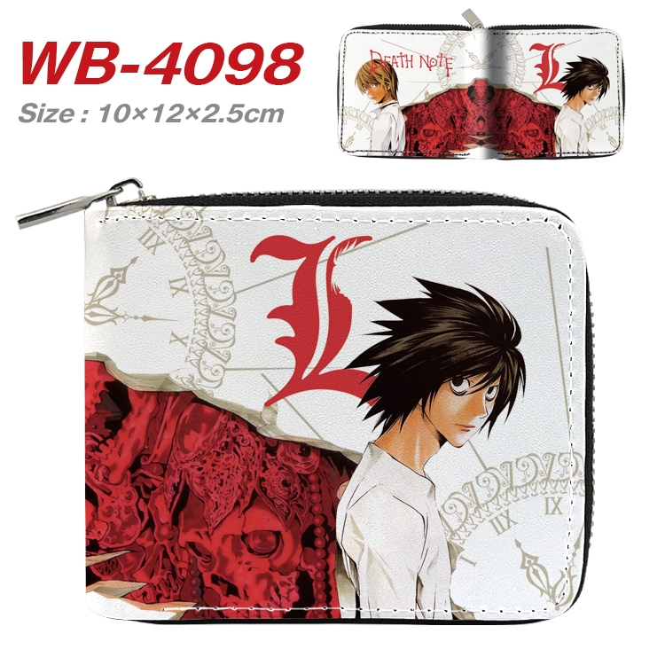Death note Anime Full Color Short All Inclusive Zipper Wallet 10x12x2.5cm WB-4098A