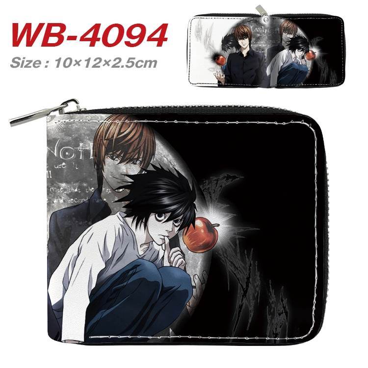 Death note Anime Full Color Short All Inclusive Zipper Wallet 10x12x2.5cm WB-4094A
