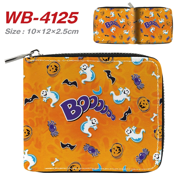 Halloween Full Color Short All Inclusive Zipper Wallet 10x12x2.5cm  WB-4125A