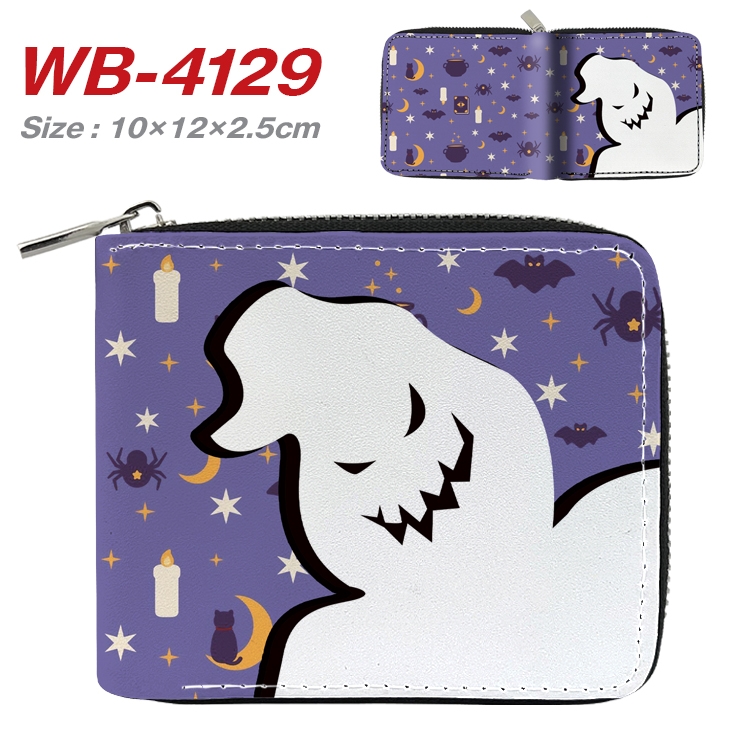 Halloween Full Color Short All Inclusive Zipper Wallet 10x12x2.5cm WB-4129A