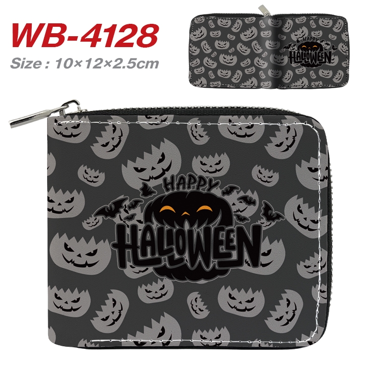 Halloween Full Color Short All Inclusive Zipper Wallet 10x12x2.5cm WB-4128A