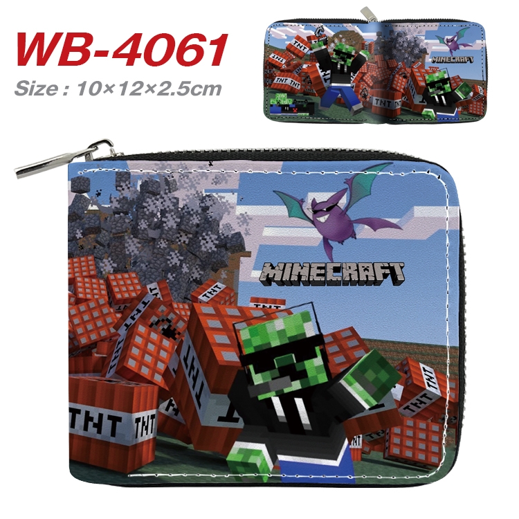Minecraft Full Color Short All Inclusive Zipper Wallet 10x12x2.5cm  WB-4061A