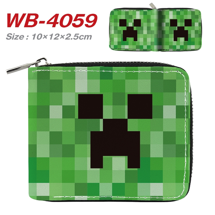 Minecraft Full Color Short All Inclusive Zipper Wallet 10x12x2.5cm  WB-4059A