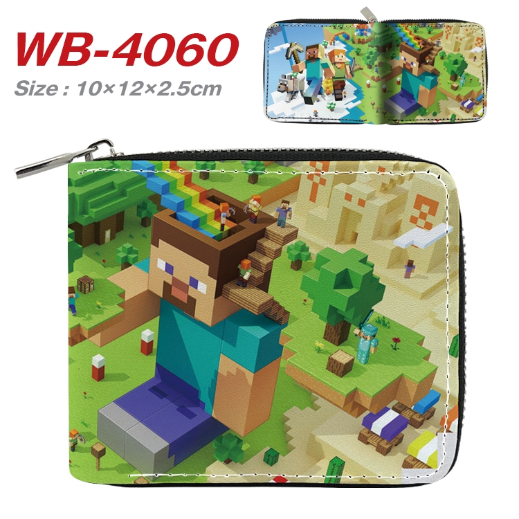 Minecraft Full Color Short All Inclusive Zipper Wallet 10x12x2.5cm WB-4060A