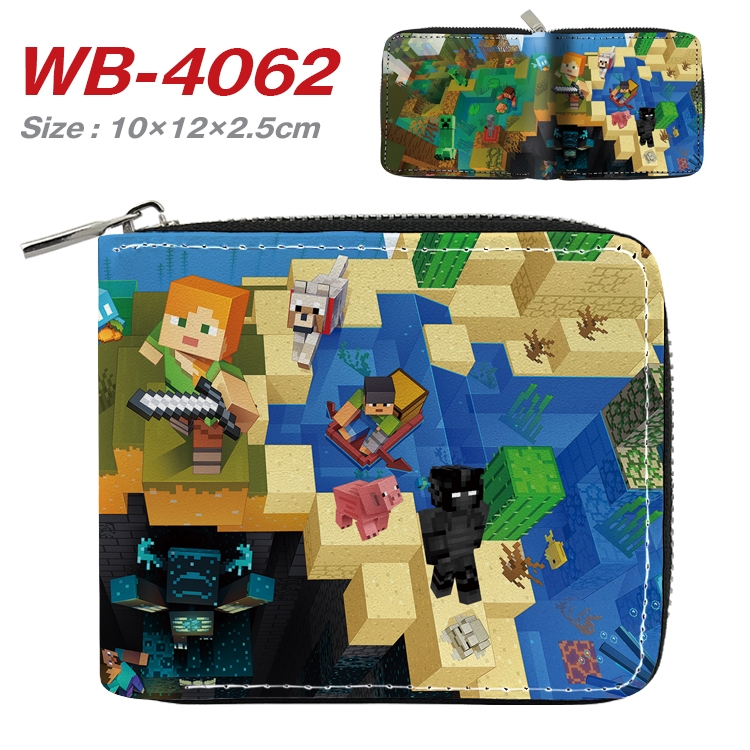 Minecraft Full Color Short All Inclusive Zipper Wallet 10x12x2.5cm WB-4062A