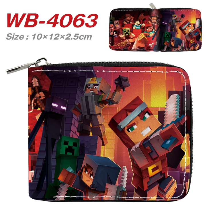 Minecraft Full Color Short All Inclusive Zipper Wallet 10x12x2.5cm WB-4063A
