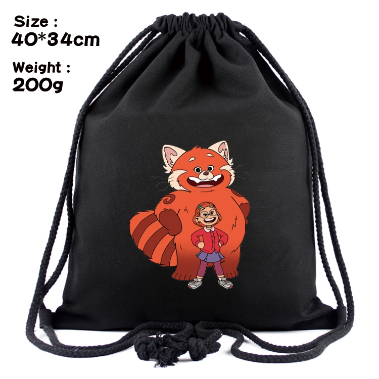 Turning Red Anime Coloring Book Drawstring Backpack 40X34cm 200g