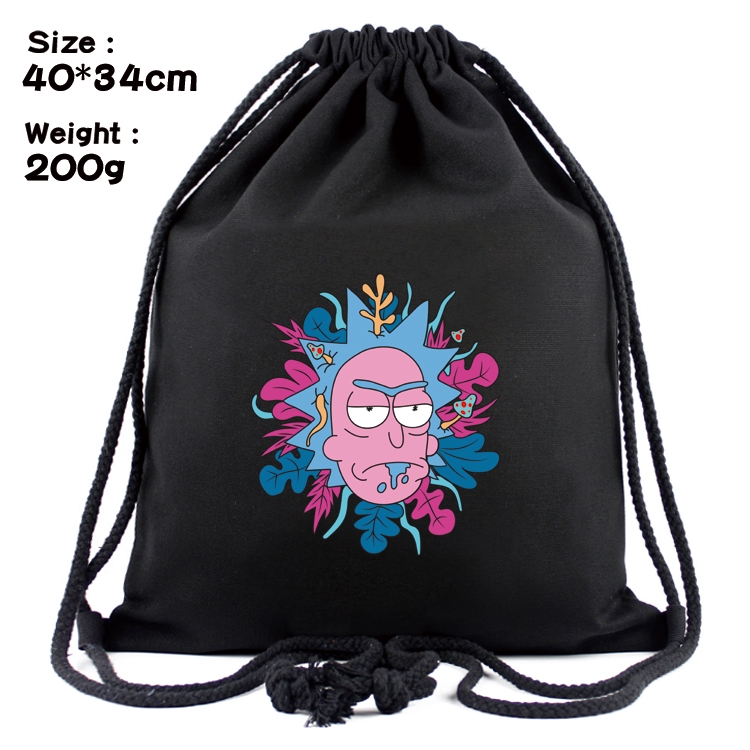Rick and Morty Anime Coloring Book Drawstring Backpack 40X34cm 200g