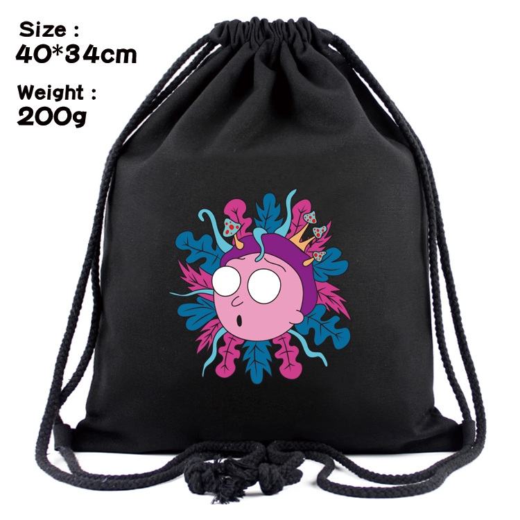 Rick and Morty Anime Coloring Book Drawstring Backpack 40X34cm 200g