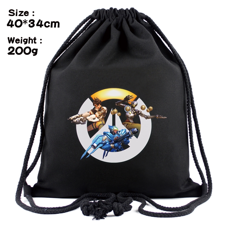 Overwatch Anime Coloring Book Drawstring Backpack 40X34cm 200g