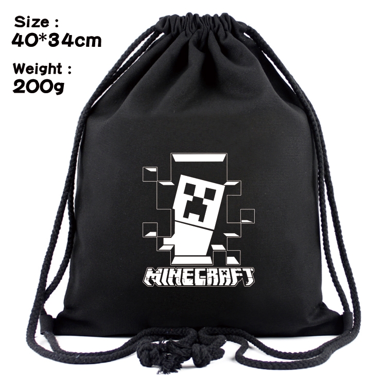 Minecraft Anime Coloring Book Drawstring Backpack 40X34cm 200g