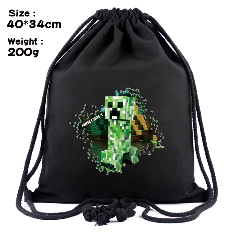 Minecraft Anime Coloring Book Drawstring Backpack 40X34cm 200g