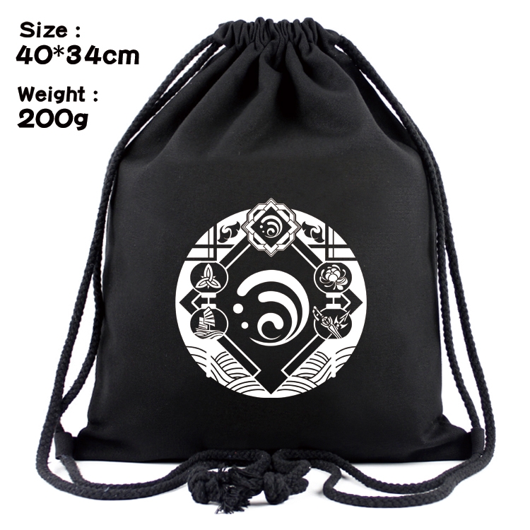 Genshin Impact Anime Coloring Book Drawstring Backpack 40X34cm 200g