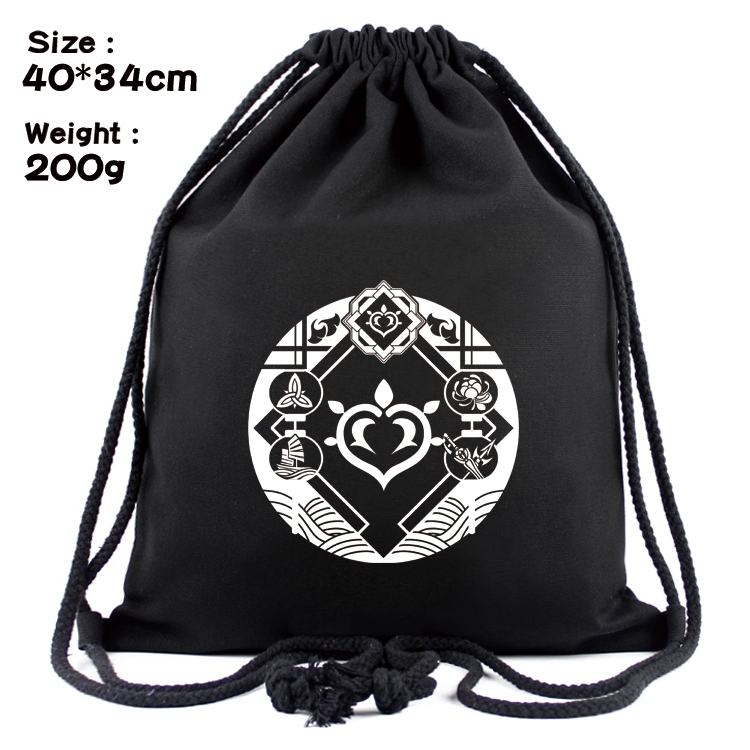 Genshin Impact Anime Coloring Book Drawstring Backpack 40X34cm 200g